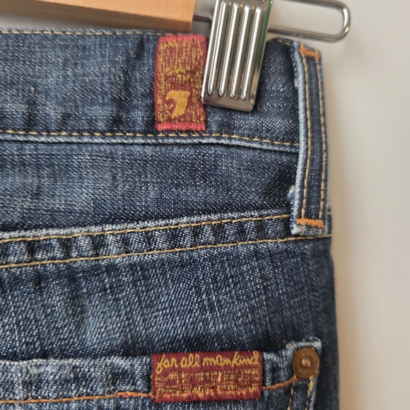 7 For All Mankind Dark Blue Flare Jeans - Picture 6 of 14